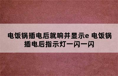 电饭锅插电后就响并显示e 电饭锅插电后指示灯一闪一闪